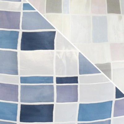 Burnout Blue Square Silk Linen (Multiple Sizes)