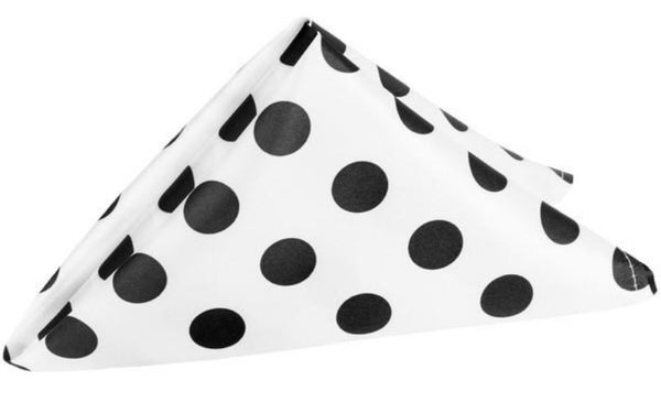 Polyester Black & White Dot Napkins 10 Pack